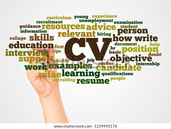 Cv Curriculum Vitae Word Cloud Hand Stock Photo Edit Now