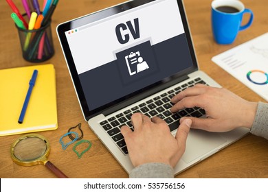 CV Icon Concept on Laptop Screen