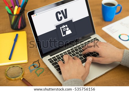 CV Icon Concept on Laptop Screen