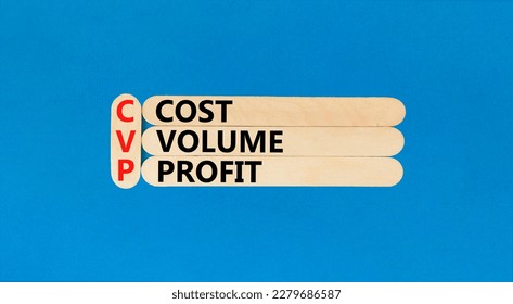 CVP cost volume profit symbol. Concept words CVP cost volume profit on wooden stick on a beautiful blue table blue background. Business and CVP cost volume profit concept. Copy space. - Shutterstock ID 2279686587