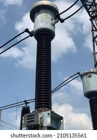 CVT 150 KV (Capacitor Voltage Transformer) In Electric Transmission Substation Indonesia