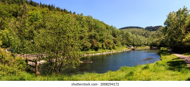Cwmcarn Forest Mountains Landscape. Valleys in Wales
