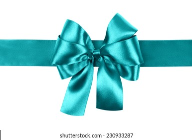 Cyan Bow Photo Made From Silk