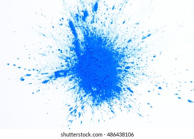 Cyan Toner Powder Isolated On White Background