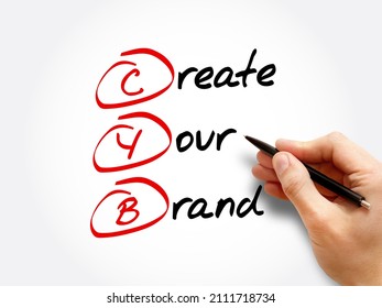 CYB - Create Your Brand Acronym, Business Concept Background