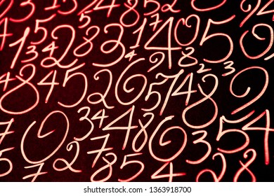 Cyber attack concept, computer abstract code numbers.Background of numbers. from zero to nine. Mathematical equations and formulas. Numbers texture