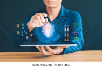 Cyber ​​Internet, Data Protection, Data Security, Encryption and Secure Access to User Personal Data