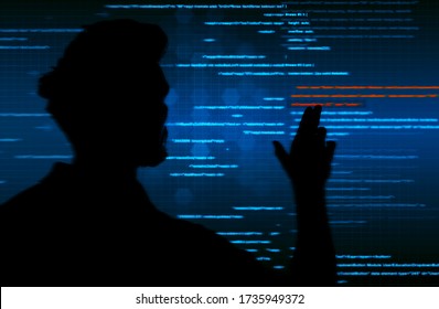 Cyber hacker attack data secure hacking interface 
