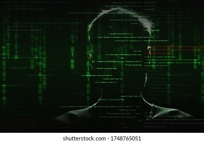 Cyber hacker crime attack data secure hacking interface