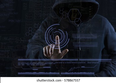 cyber hacker over a screen with binary code security .background hacker
