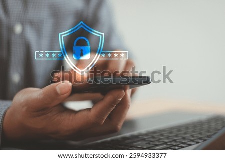 Cyber information security concept. 2FA increases the security of your account, Two step multi factor authentication digital screen displaying a secure code, Privacy protect data and cybersecurity. 
