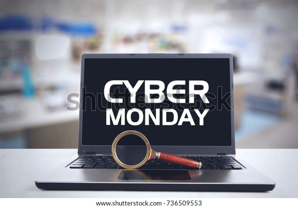 Cyber Monday Concept Magnifying Glass Cyber Stock Photo Edit Now