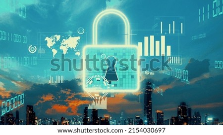 Cyber Security and Alteration Data Protection on Digital Platform . Graphic interface showing secure firewall technology for online data access defense against hacker, virus and insecure information .