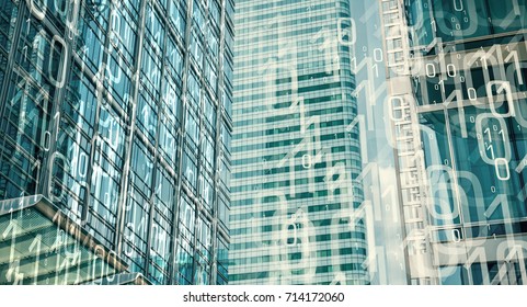 Cyber security, binary code and modern office buildings - Powered by Shutterstock - Get 15% off with code: PIKWIZARD15