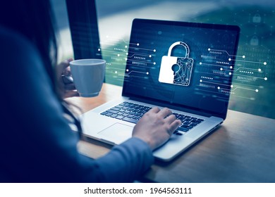 CYBER SECURITY Business  technology Antivirus Alert Protection Security and Cyber Security Firewall Cybersecurity and information technology - Shutterstock ID 1964563111