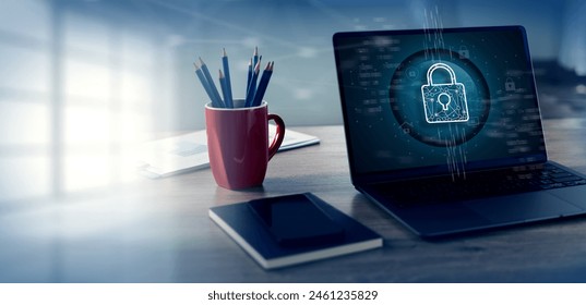 CYBER SECURITY Business technology Antivirus Alert Protection Security and Cyber Security Firewall Cybersecurity and information technology - Powered by Shutterstock