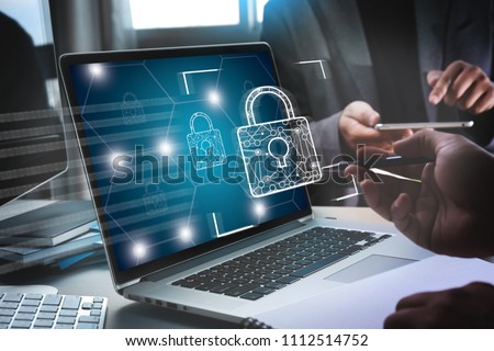 CYBER SECURITY Business technology secure Firewall Antivirus Alert Protection Security and Cyber Security Firewall
