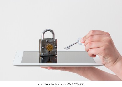 Cyber security concept. Data. Information. Social network security.