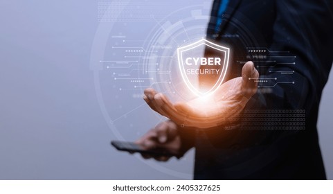 cyber security concept Experts use AI and artificial intelligence techniques to protect organizations from potential threats. Protect networks, systems, and programs from digital attacks from hackers.