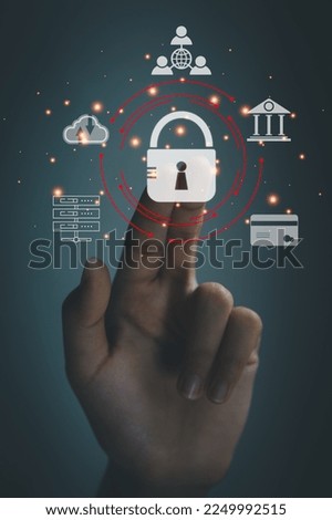 Cyber security concept, Login, identification information encryption, cybersecurity. Cyber security Data Protection Business Technology Privacy concept.
