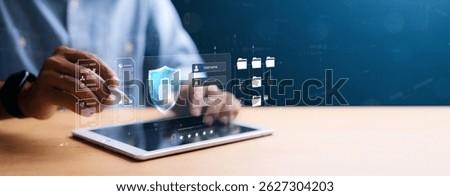 cyber security concept, Login, User, identification information security and encryption, secure Internet access, cybersecurity, secure access to user's personal information