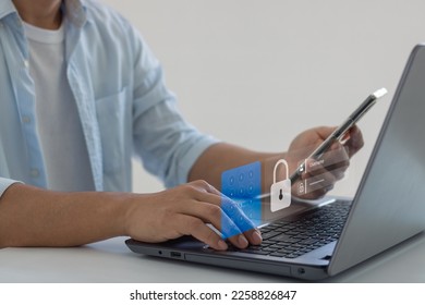 cyber security concept. User authentication system with username and password in two-step verification. information security and encryption, secure Internet access, technology and cybernetics.