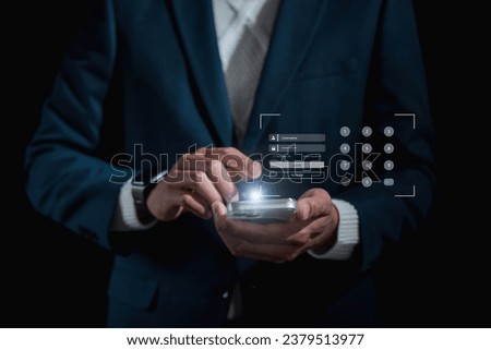 Cyber security concept. user privacy data information security encryption, protect business and financial transaction data, from cyber attack businessman using computer. internet network security,