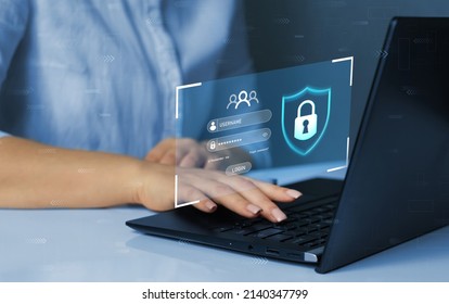 Cyber security concept.Information security,encryption and secure access. Data protection and secured internet access. 
