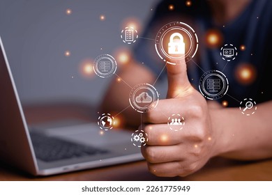 Cyber security is critical to doing business in the era of AI computing. Concepts of surveillance and security scanning of digital program cyber futuristic applications. Business with technology.