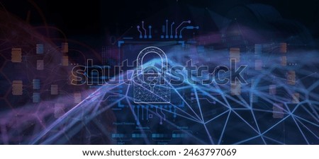 cyber security, Cryptic Spectrum: Blue Purple Cyber Security Wallpaper, Key Concept Theme