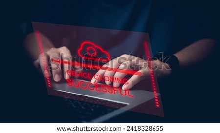 Cyber security, data, privacy from hacker theft and crime, digital online networks, software and technology access systems and passwords.