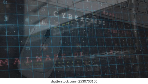 Cyber security data processing and security padlocks against close up of a mouse and computer server. cyber security technology concept