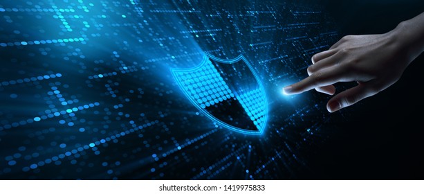 Concepto de privacidad empresarial de la protección de datos de ciberseguridad