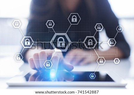 Cyber security, data protection. Internet and tehcnology concept. 