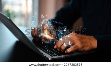 Cyber security data protection online computer network and personal privacy user access key protect and hacker cybercrime prevent or safety storage cloud transfer sharing financial internet banking
