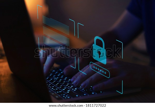 cyber security, digital crime concept, data protection from hacker