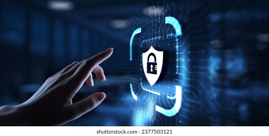 Cyber security, Information privacy, Data protection. Internet and technology concept on virtual screen.