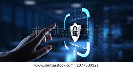Cyber security, Information privacy, Data protection. Internet and technology concept on virtual screen.