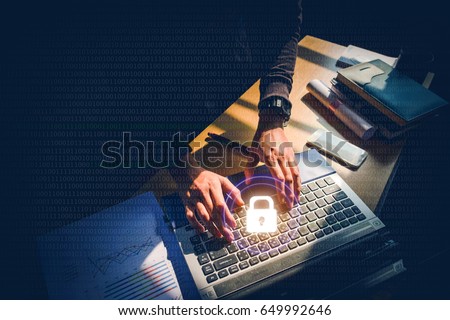 Cyber security job Business, technology, internet and networking concept