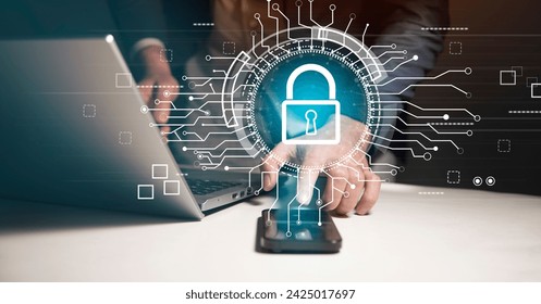 Cyber security network. Data protection concept
