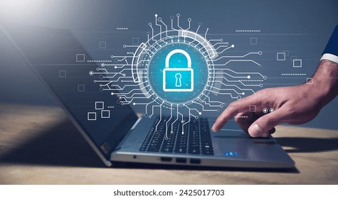 Cyber security network. Data protection concept