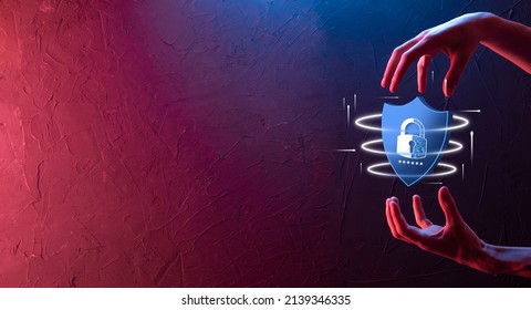 Cyber security network. Padlock icon and internet technology networking. Businessman protecting data personal information,virtual interface. Data protection privacy concept. GDPR. EU.digital crime.