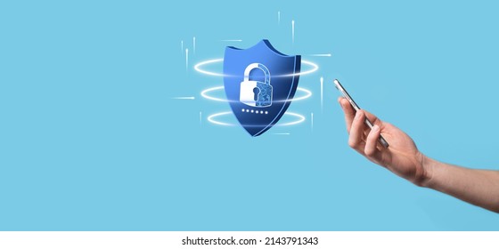 Cyber security network. Padlock icon and internet technology networking. Businessman protecting data personal information,virtual interface. Data protection privacy concept. GDPR. EU.digital crime. - Powered by Shutterstock - Get 15% off with code: PIKWIZARD15