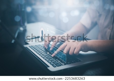 Cyber security and Security password login online concept  Hands typing and entering username and password of social media, log in with smartphone to an online bank account, data protection hacker