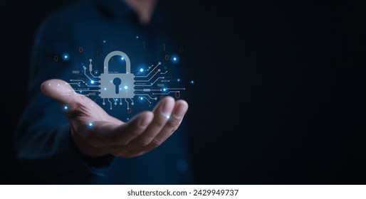 Cyber security protection program to protect password login information on websites and online internet networks securely and confidentially to prevent hackers from accessing financial information.