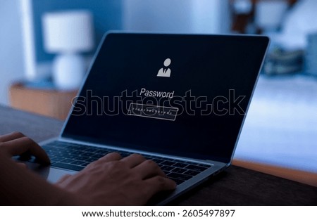 Cyber security protection program to protect password login information on websites and online internet networks securely and confidentially to prevent hackers from accessing financial information.