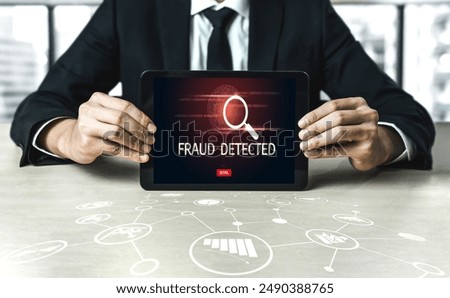 Cyber security software show alert of cyber attack for protection snugly. Danger from virus, phishing and cyber fraud.