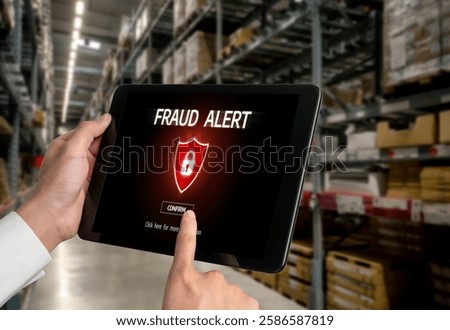 Cyber security software show alert of cyber attack for protection snugly. Danger from virus, phishing and cyber fraud.