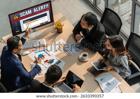 Cyber security software show alert of cyber attack for protection snugly. Danger from virus, phishing and cyber fraud.