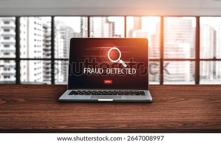 Cyber security software show alert of cyber attack for protection snugly. Danger from virus, phishing and cyber fraud.